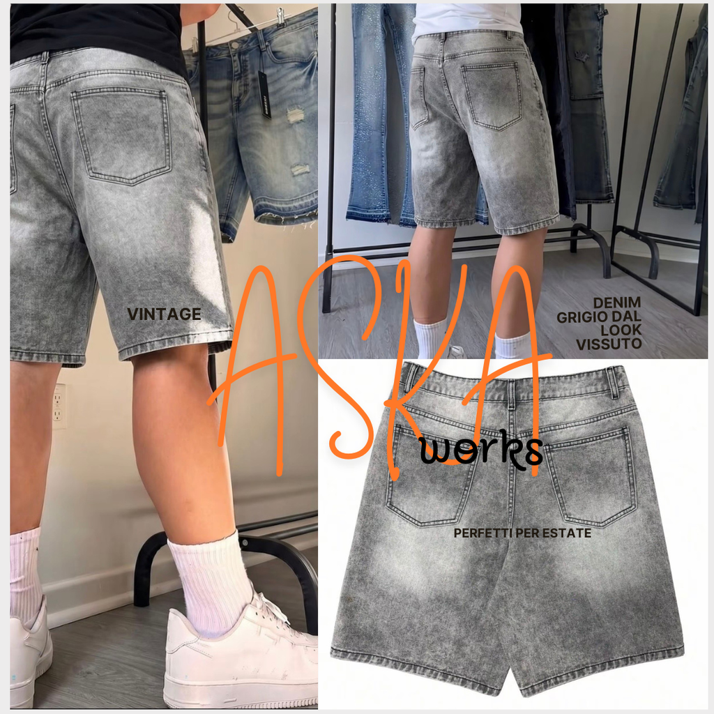 NOVA -Pantaloncini Denim Effetto Used – Comfort & Stile Urban